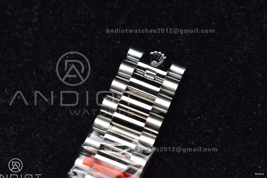 Arabic Blue 904L Dial Bracelet V2 on Markers SS A3255 President DayDate 40 Iced GMF Steel 1126